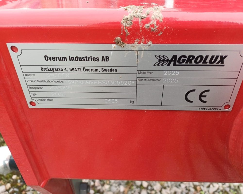 OVERUM AGROLUX HRWT5 AGROLUX PLOUGH DEMO
